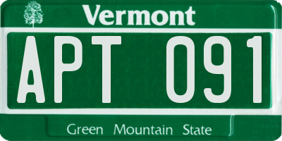 VT license plate APT091