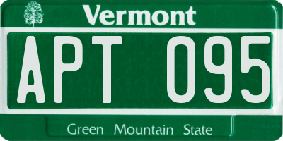 VT license plate APT095