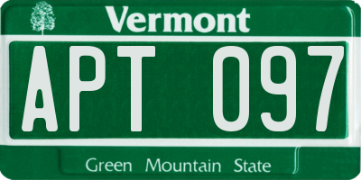 VT license plate APT097