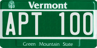 VT license plate APT100