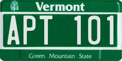 VT license plate APT101