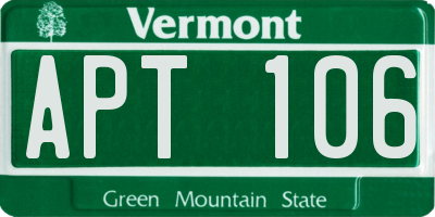 VT license plate APT106