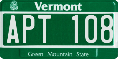 VT license plate APT108