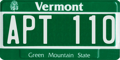 VT license plate APT110