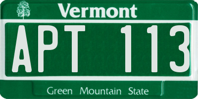 VT license plate APT113