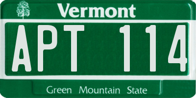 VT license plate APT114