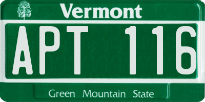 VT license plate APT116