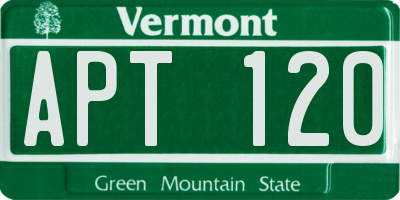 VT license plate APT120
