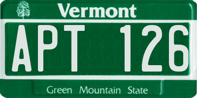 VT license plate APT126