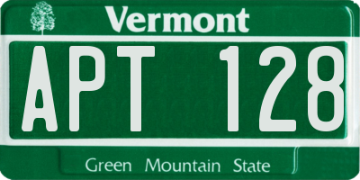 VT license plate APT128