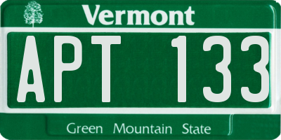VT license plate APT133