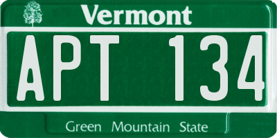 VT license plate APT134