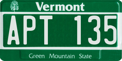 VT license plate APT135