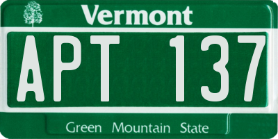 VT license plate APT137