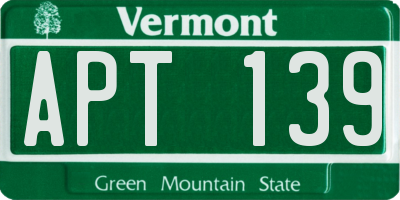 VT license plate APT139