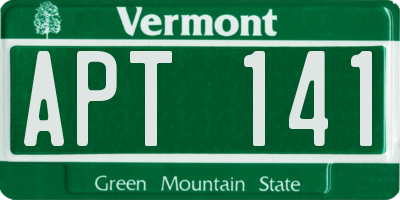 VT license plate APT141