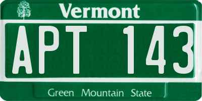 VT license plate APT143