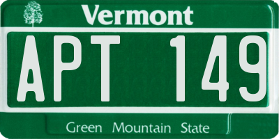 VT license plate APT149