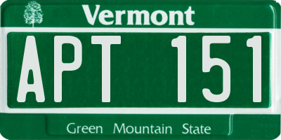 VT license plate APT151