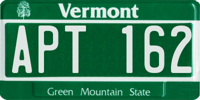 VT license plate APT162