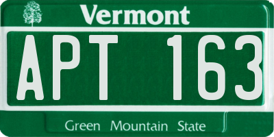VT license plate APT163