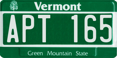 VT license plate APT165