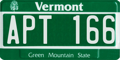 VT license plate APT166