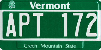 VT license plate APT172