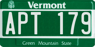VT license plate APT179