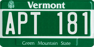 VT license plate APT181
