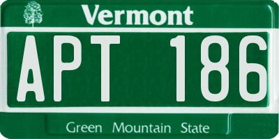 VT license plate APT186