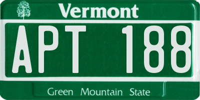 VT license plate APT188