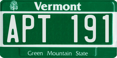 VT license plate APT191