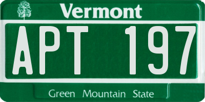VT license plate APT197