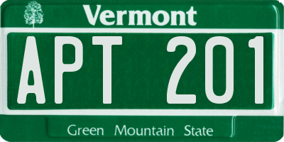 VT license plate APT201