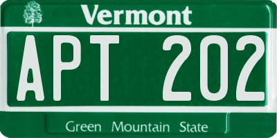 VT license plate APT202