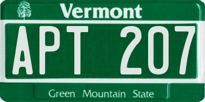 VT license plate APT207