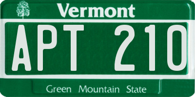 VT license plate APT210