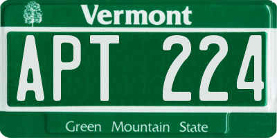 VT license plate APT224
