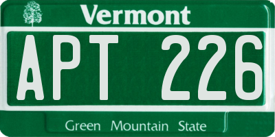 VT license plate APT226