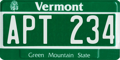 VT license plate APT234