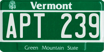 VT license plate APT239