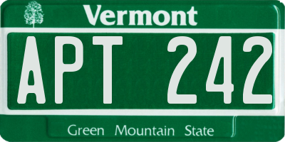 VT license plate APT242