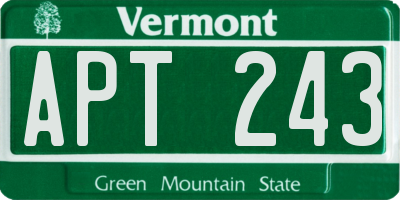 VT license plate APT243