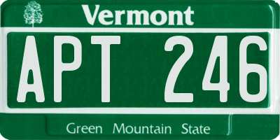 VT license plate APT246
