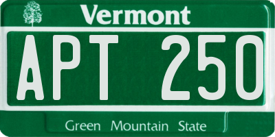 VT license plate APT250