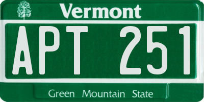 VT license plate APT251