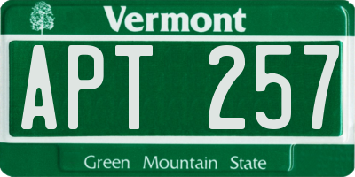 VT license plate APT257