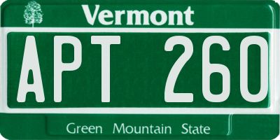 VT license plate APT260