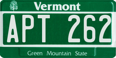 VT license plate APT262